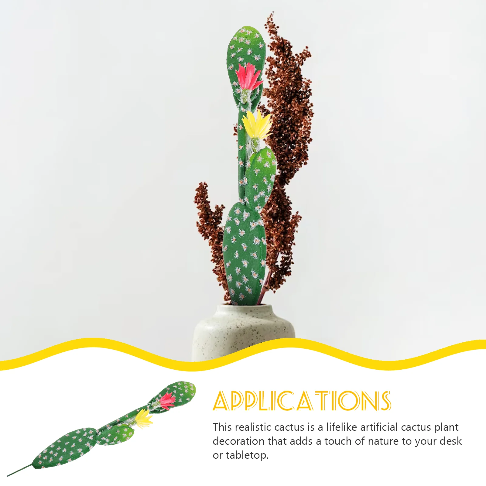 Simulated Cactus Adornments Lifelike Figurine Artificial Faux Plants For Indoors Ornaments Decorative Unpotted