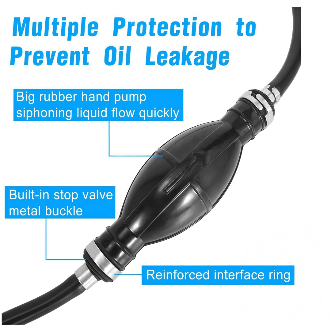 Winibo Fuel Line Assembly 5/16 Inch Marine Outboard Fuel Hose With Primer Bulb Steel Hose Clamps 9.15FT For Boat Motor RVs