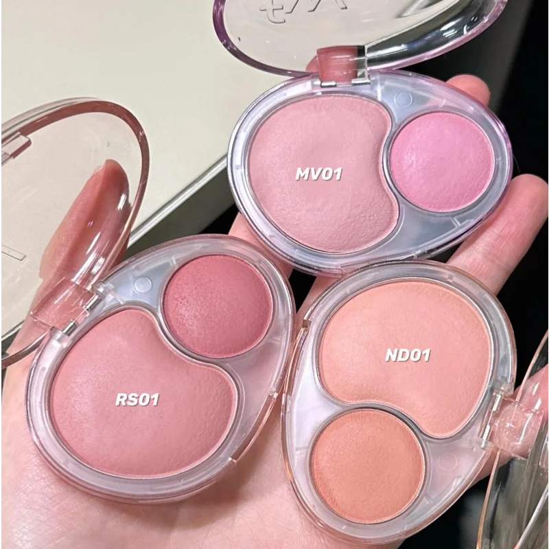 Korea Fwee Dual Colour Blusher Mellow Dual Matte Lightweight Long-lasting Waterproof Brighten Cheek Tint Beauty Makeup Cosmetics