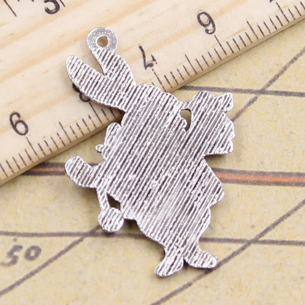 12pcs Charms Musical Rabbit Trumpet 36x23mm Tibetan Silver Color Jewelry Antique Pendants DIY Craft Handmade Making