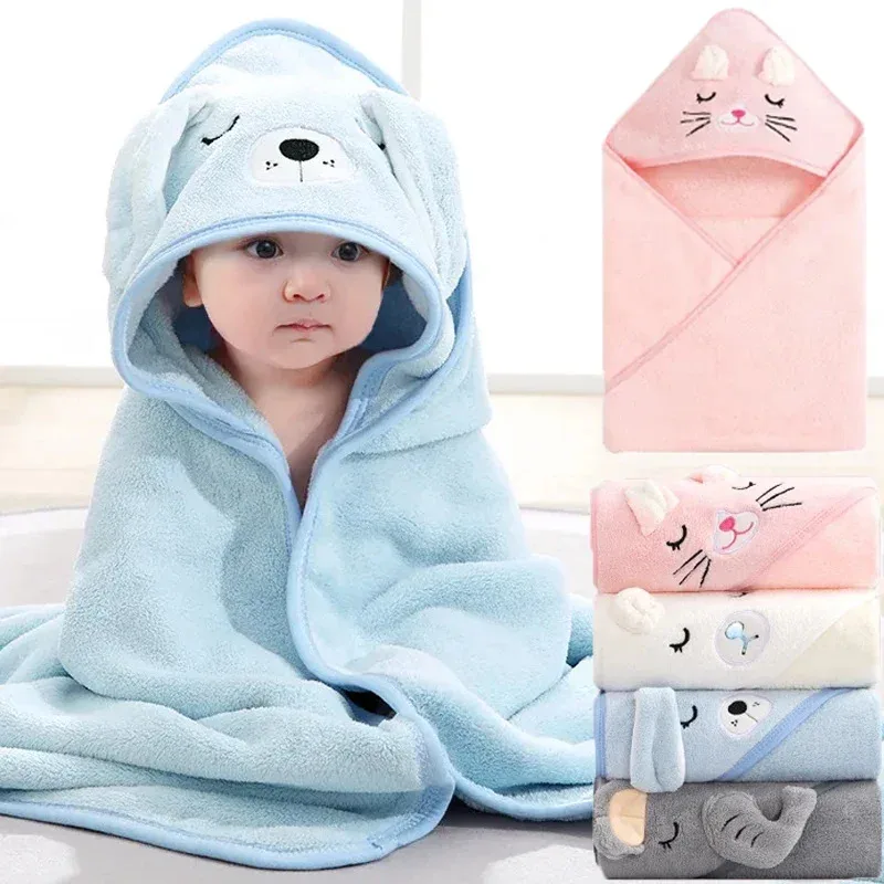 

Baby Hooded Bath Towels Cartoon Animal Newborn Soft Towel Blanket Toddler Bathrobe Warm Sleeping Swaddle Wrap for Boys Girls
