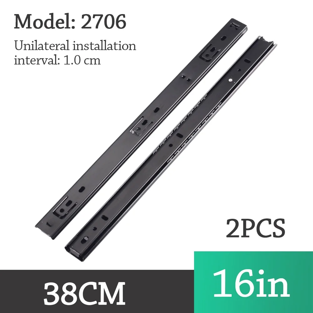 2PCS Smooth Glide Bearing Drawer Slides Two Way Slide 10mm Wide Drawer Rail 14