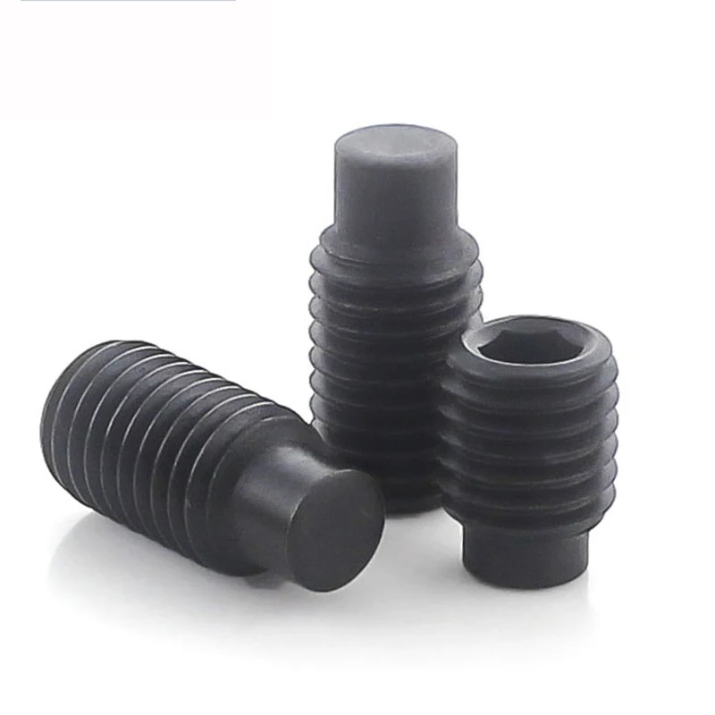 M3 M4 M5 M6 M8 M10 M12 Of Grade 12,9 Carbon Steel Convex End Set Screws Black Internal Hexagon Screws Headless Machine Screws