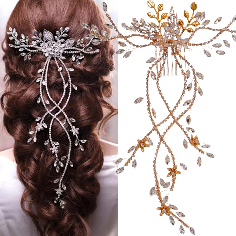 Fashion Wedding Hair Accessories Crystal Pearl Hair Comb Wedding Bridal Hair Ornaments Hair Jewelry Bride Headdress Headbands