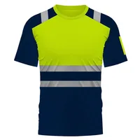 High Visibility Safety Work Shirts Summer Breathable Work T Shirt Reflective T-shirt Quick Dry Hi Vis Shirts Large 2xS-5XL