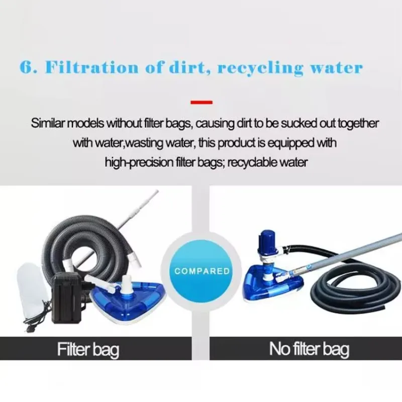 Hot sales Handle Power Suction 200 W Pump 10 m Wire Pool Cleaner for in Ground Pools