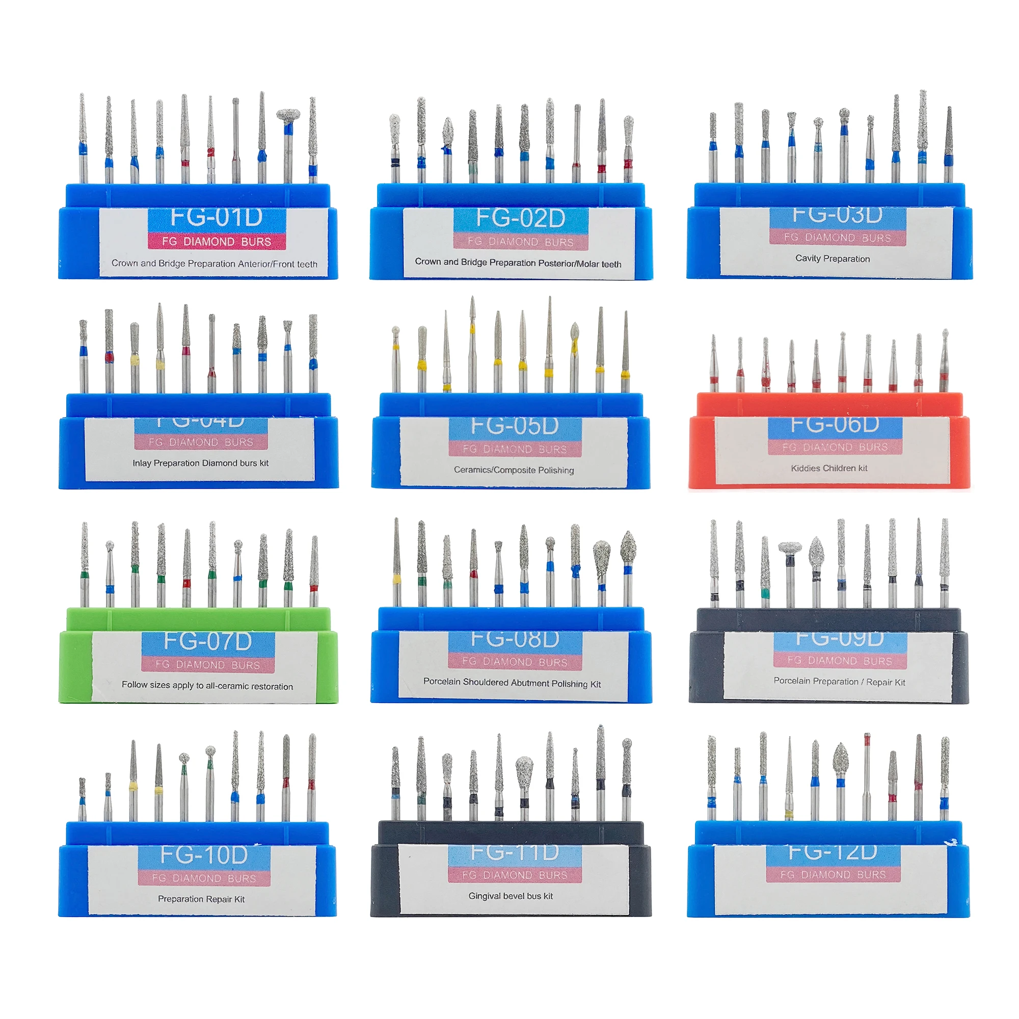 10Pcs/Box WELLCK Dental Diamond Bur FG Drills for High Speed Handpiece Polishing Whitening Tools Dental Burs for Teeth Whitening