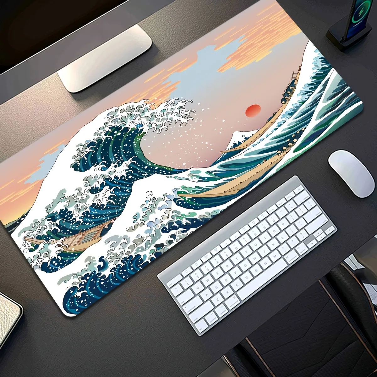 

Smooth Rubber Computer Mouse Pad Ocean Wave Style Non Slip Smooth Surface For Office Home Laptop PC And Festival Gifting