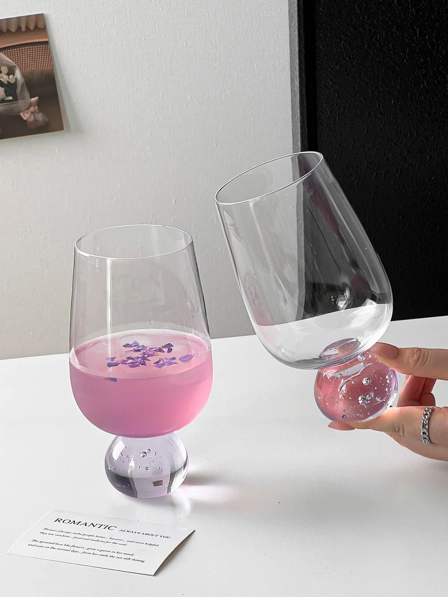 Creative Vintage Purple Tinted Glass Tumbler - Elegant Cocktail & Juice Cup With Bubble Textured Base For Cold Drinks