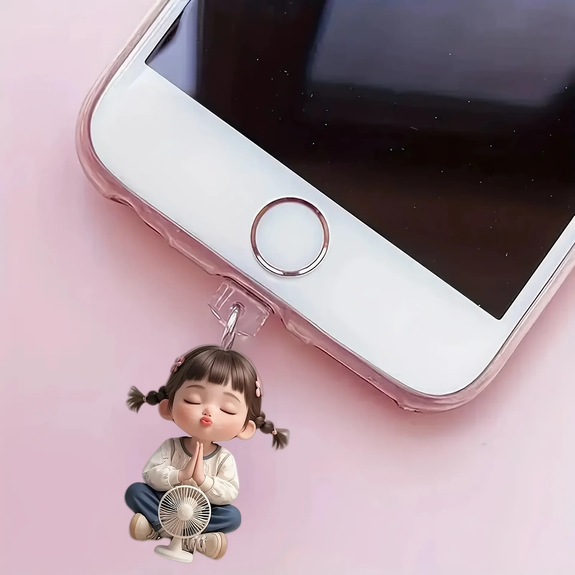 

2D акриловая красивая девушка-йога, выдувка электрическим вентилятором, пылезащитная заглушка для телефона, декоративная пылезащитная заглушка для интерфейса IPhone Type-C, украшение