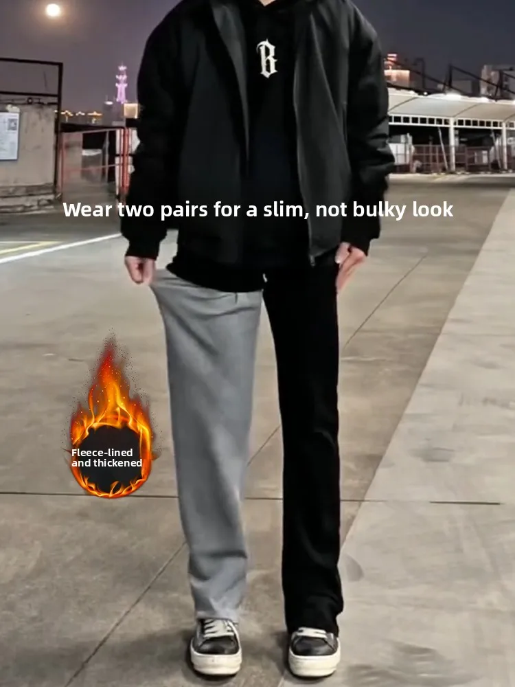 

Bla American High Street Knife Fce Lined Men's Jeans mid Waist Slimming Casual Straight Leg Trousers