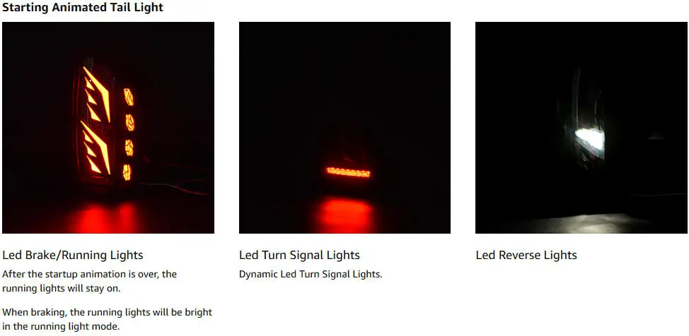LED Tail Lights for Toyota Tacoma 2016 2017 2018 2019 2020 2021 2022 2023 Startup Animation Taillight Dynamic Turn Signal Lights Brake Reverse Light Smoked Sequential Full LED Rear Lamp Assembly