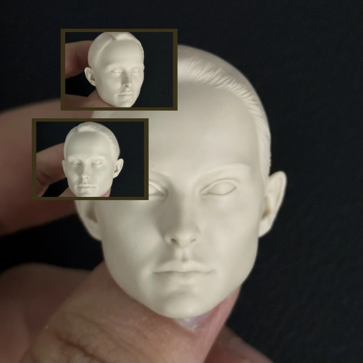 

Unpainted 1/6 Scale Female Soldier Movie Star Natalie Portman White Head Carving Head Sculpture for 12in Action Figure Model DIY