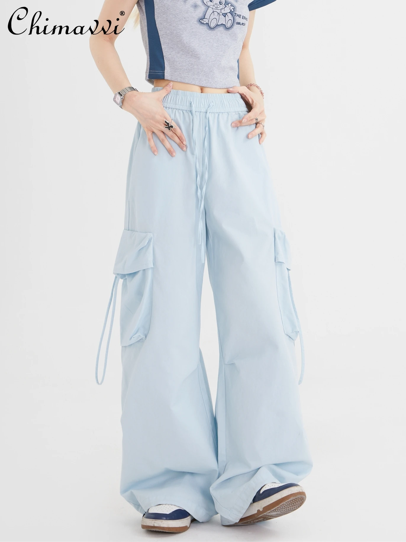 

Hot Girl Overalls Women's Fashion Streetwear High-waist Slim-fit Hiphop Thin Casual Trousers 2024 Summer Clothes Women Pants