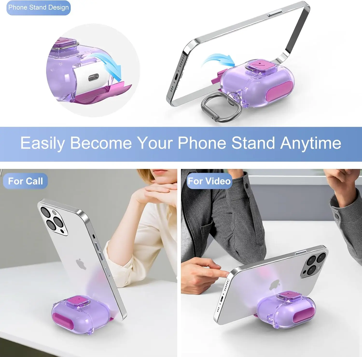 Nueva Funda con soporte de interruptor de TPU para Airpods 4th USB-C (2024) Funda con Kit de limpieza y Funda con diseño de soporte para teléfono para Airpods 4th Cover