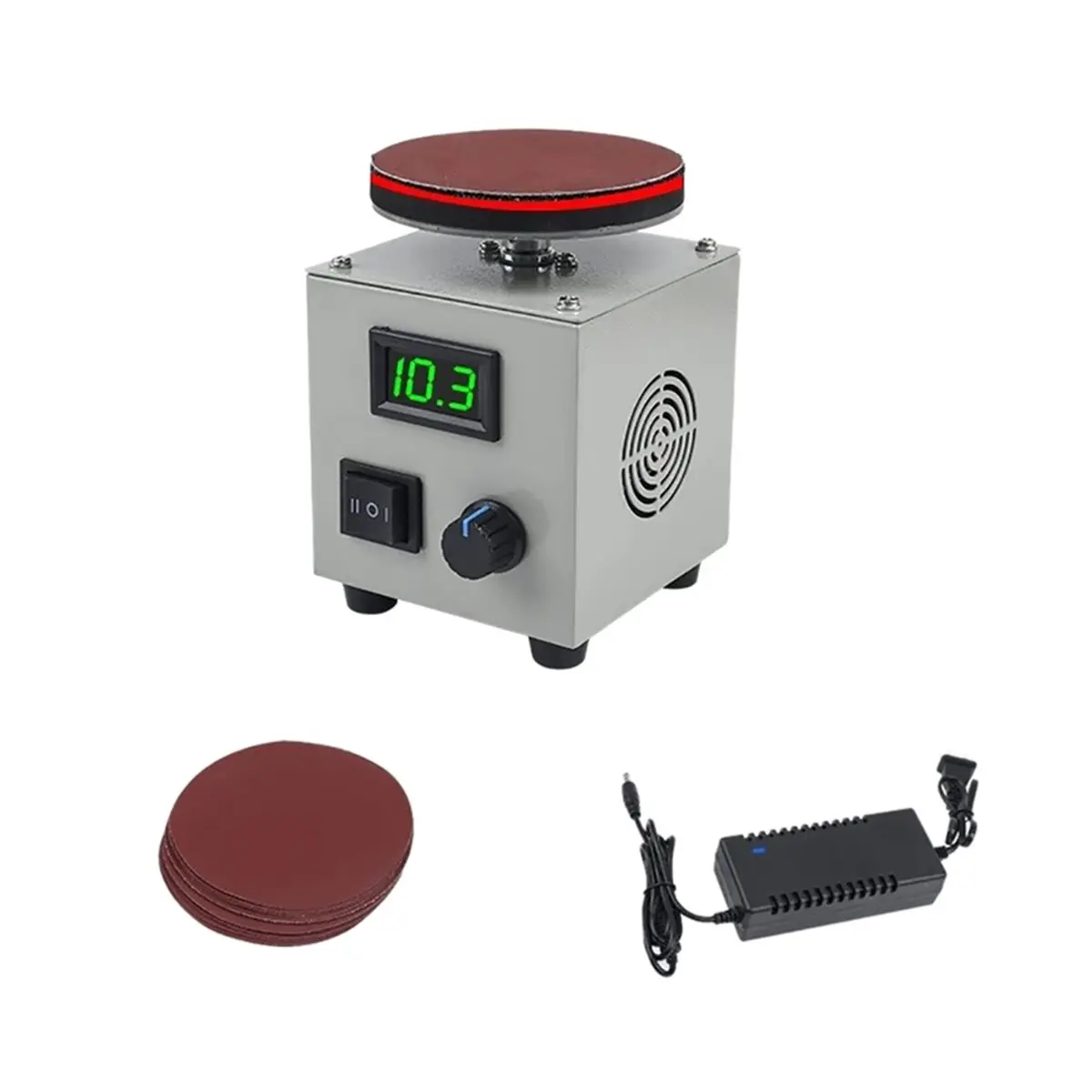 A20I Electric Mini 4 Inch Disc Sander 150W Multi-Function Exterior Polisher with LCD Display Adjustable Speed US Plug