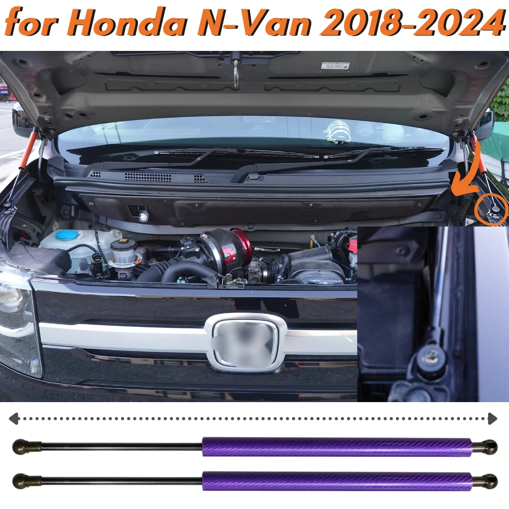 

Qty(2) Hood Struts for Honda N-Van 2018-2024 Front Bonnet Carbon Fiber Gas Springs Lift Supports Shock Absorbers Strut Bars