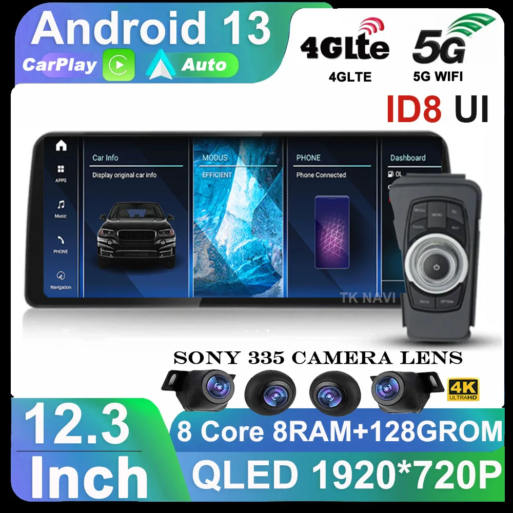 

12.3 inch Android 13 New ID6 ID7 ID8 UI System Wireless Carplay AUTO For BMW 3 Series E90 E91 E92 E93 GPS Car Video Players GPS