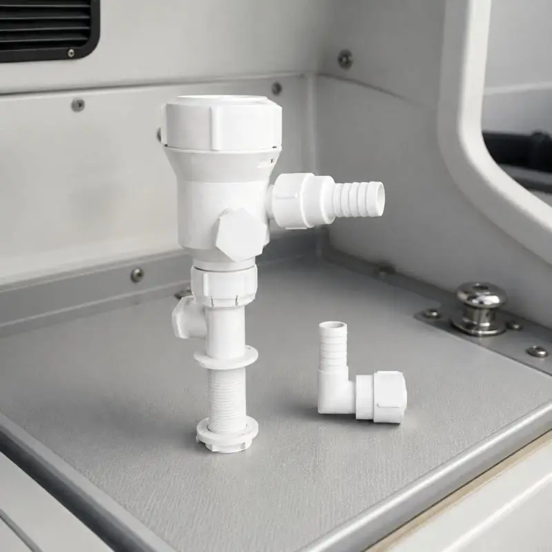 M76E Yacht Bilge Pump, Vertical 800 GPH Marine Water Pump with Threaded Base, Locking Collar, and Outlet Fitting