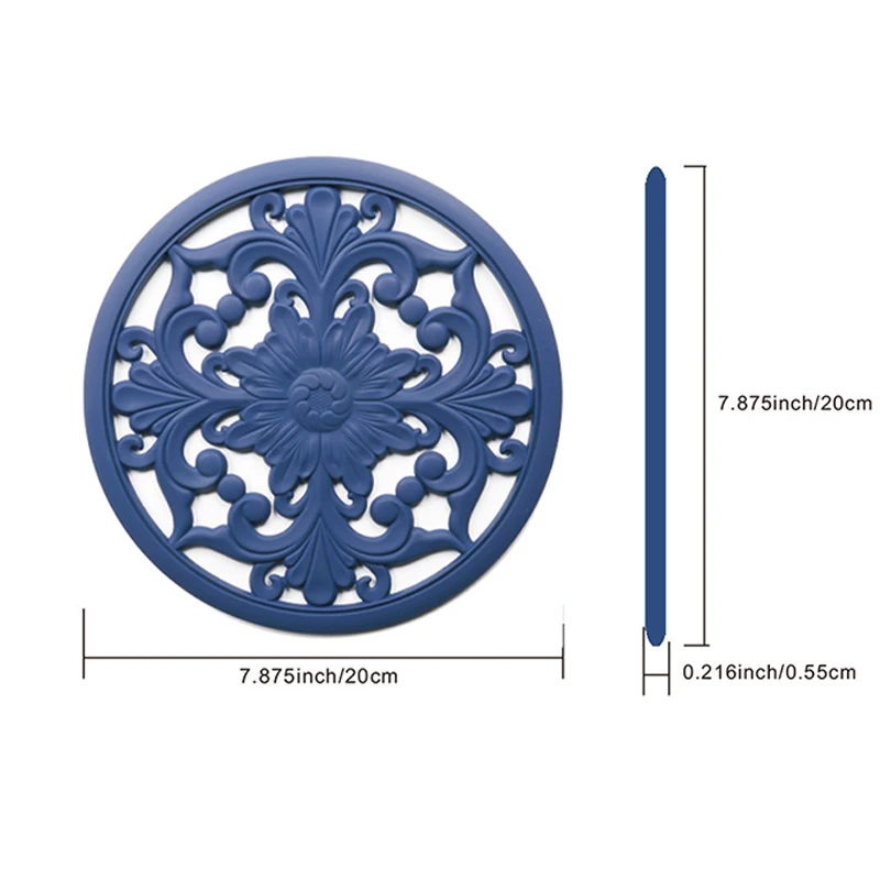 3pcs Silicone Heat Insulation Pad Hollow Non-Slip Coaster Kitchen Tableware Coaster Resistant Tableware Mat for Bowl Dish Pot