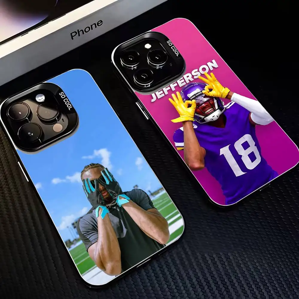 

Pro football Justin Jefferson Phone Case For iPhone17,16,15,14,13,12,11 Plus,Pro Max Black Matte Shockproof Cover