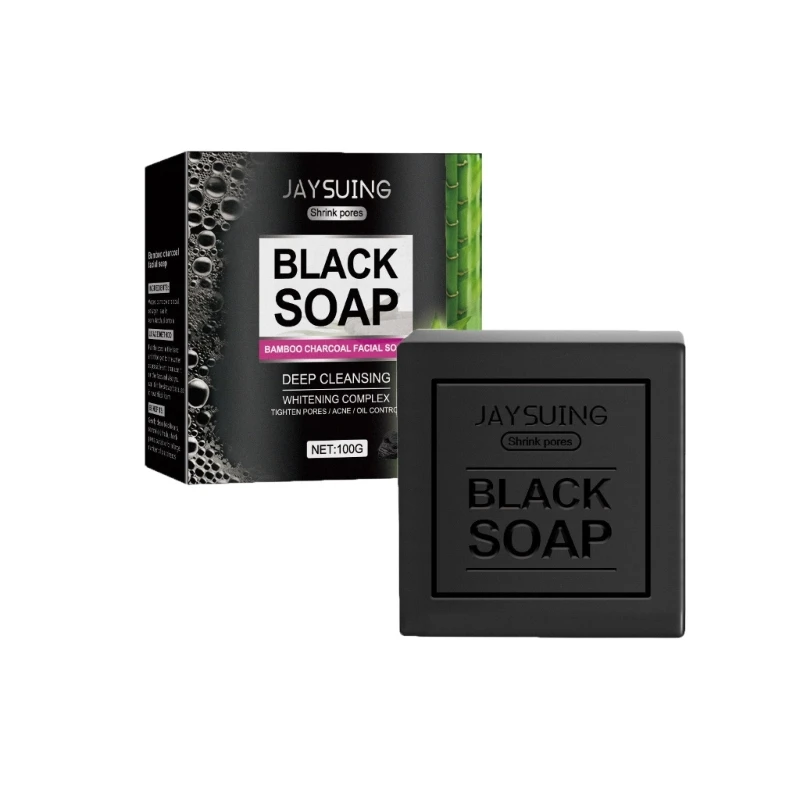 Natural Bamboo Charcoal Soap Bar for Face,Body,Acnes,and Sensitive Oil Control Cleansing Soap Cleanser Gift 918D