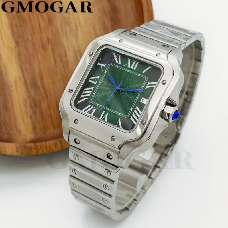 Luxury Foshion Silver Black Gold Men 38mm Sapphire Crystal Glass 5ATM Waterproof Japan NH35 Automatic Mechanical Movement Watch