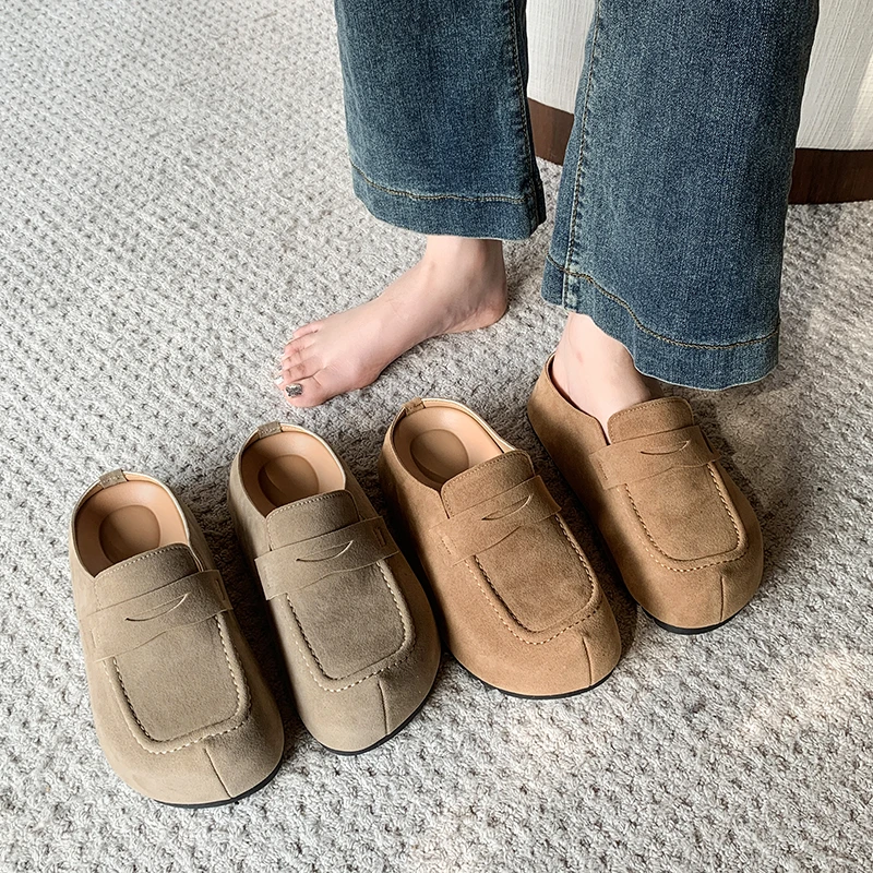 2025 الاسلوب المناسب شقة القاع الانزلاق على الأحذية النسائية كسول الأحذية تنوعا الصنادل الخريف الشتاء جديد وصول حذاء مريح #1