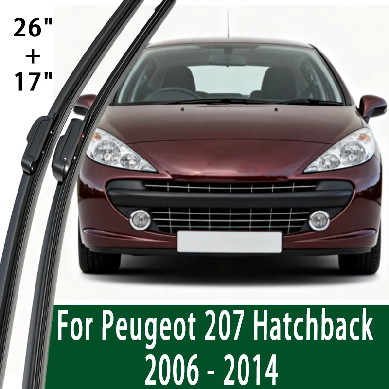 

Wiper LHD Front Wiper Blades For Peugeot 207 Hatchback 2006-2014 Windshield Windscreen Front Window 26"+17" Accessories