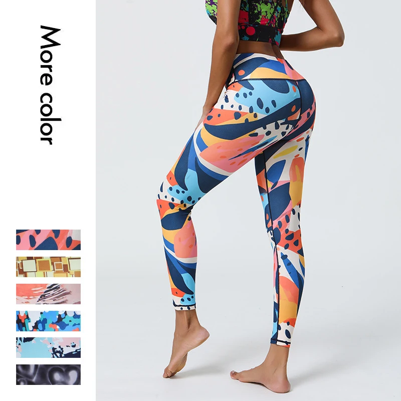 

Women's High Waist Yoga Pants Naked Feeling Printed Moisture-Wicking Workout Leggings Gym Fitness Sports Tights Athletic Wear