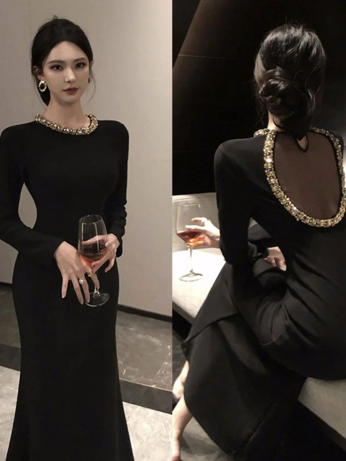 

Изысканное миниатюрное бальное платье Hebe Style с завышенной талией, украшенное стразами, для города и вечеринок