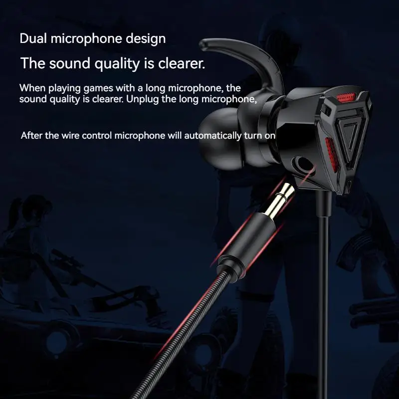 NEW Gaming Earphones PC Stereo Bass with Detachable Mic Volume Control Wired Headphones Helmets Gamer Earbuds Waterproof Headset