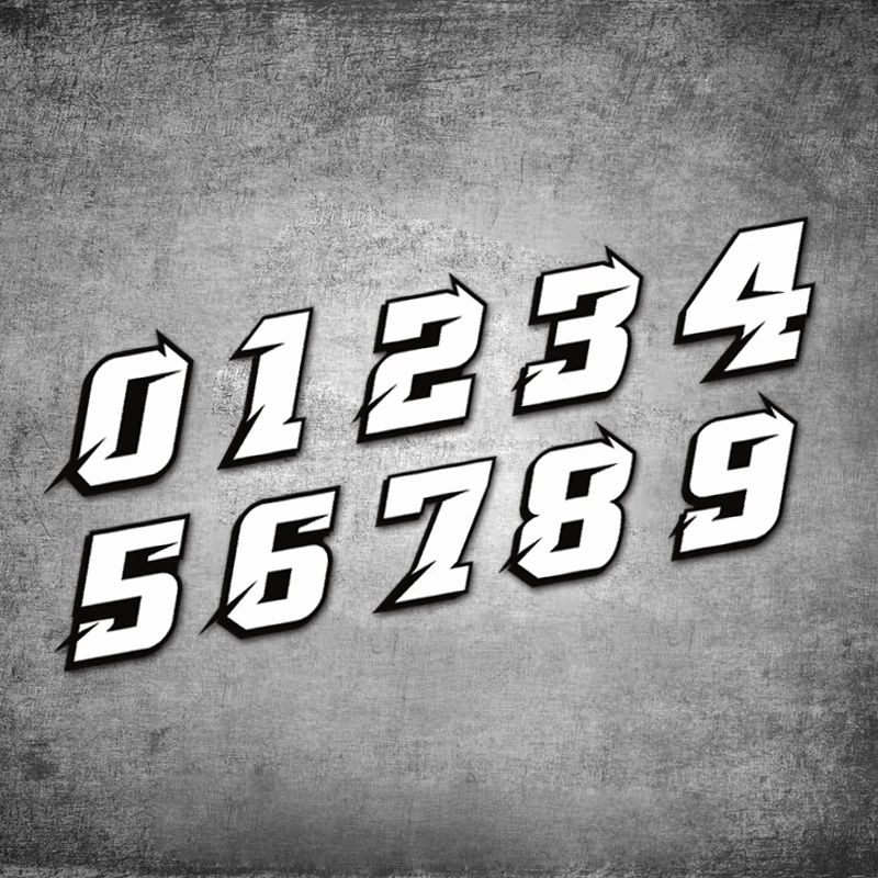 JDM Style 0123456789 Numbers DIY Racing Driver Number Waterproof Motorcycle Stickers for Yamaha Kawasaki SUZUKI KTM BMW Vespa