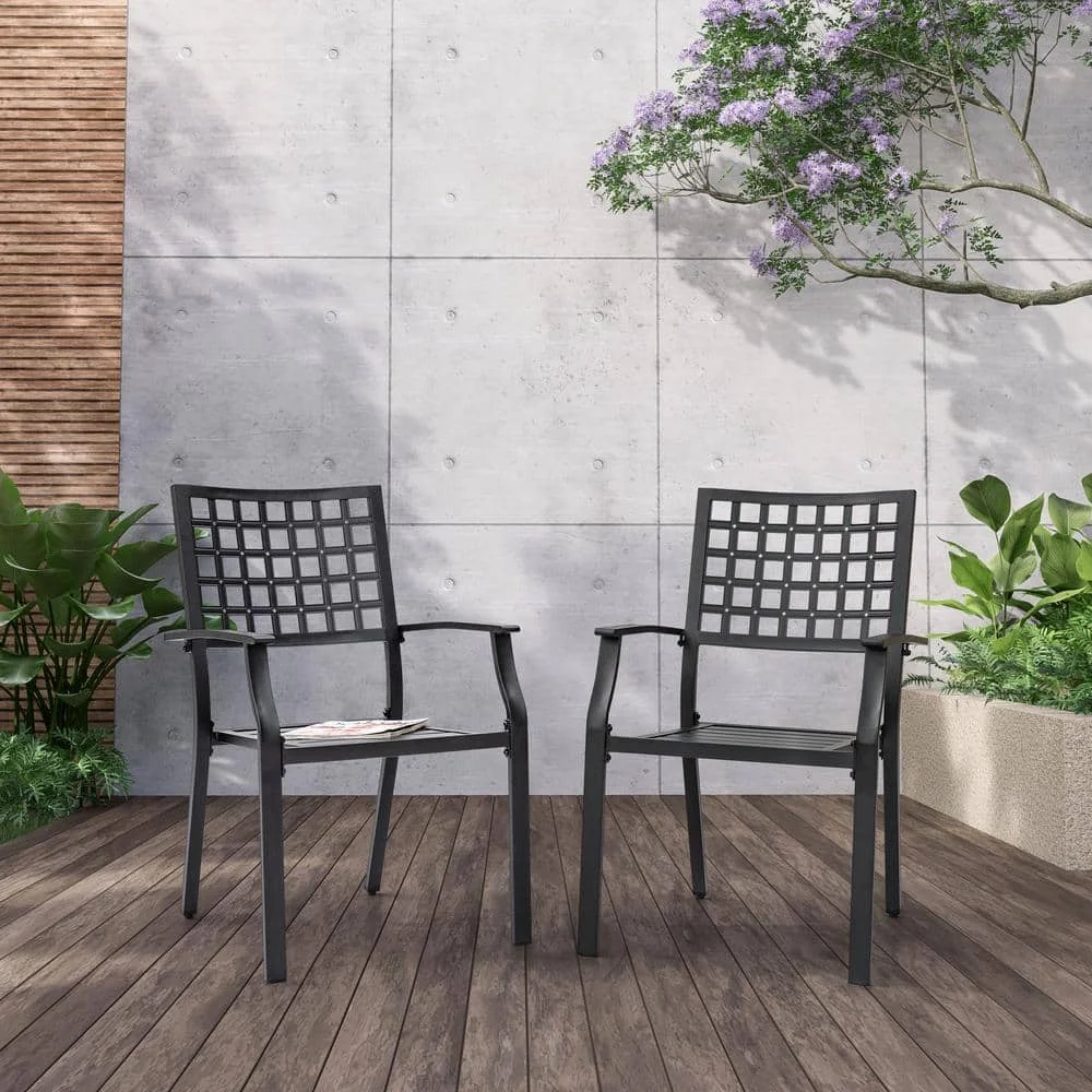 

Black Iron Outdoor Dining Chairs (2-Pack)