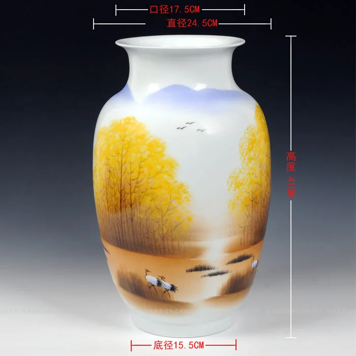 Jingdezhen Ceramic Modern Chinese Hand-painted Vase, Home Decoration Crafts