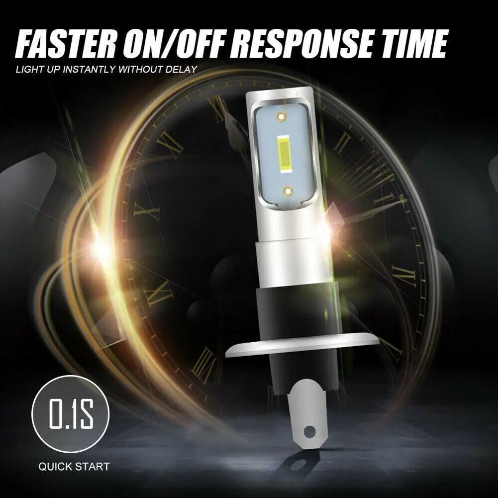 

2 Pcs LED Bulbs Car Headlight Kit H1 6000k Ultra White 55W 8000lm Fog Light IP68 Waterproof Driving Lamp car accessories for bmw