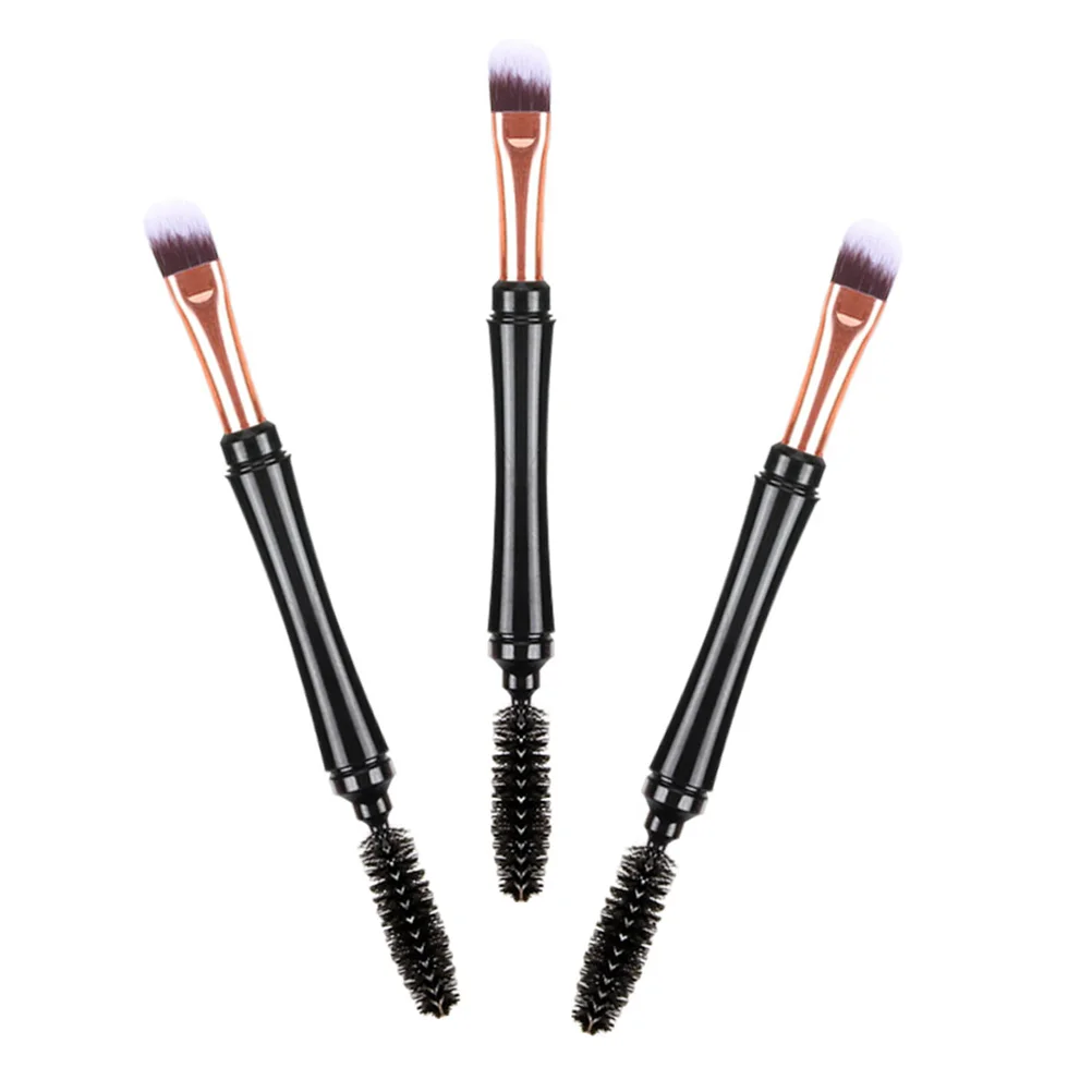 

3pcs Dual Purpose Makeup Brush Comestics Makeup Tools Makeup Supplies for Women Female with Lid (Can Be Used as Eyelash Brush or