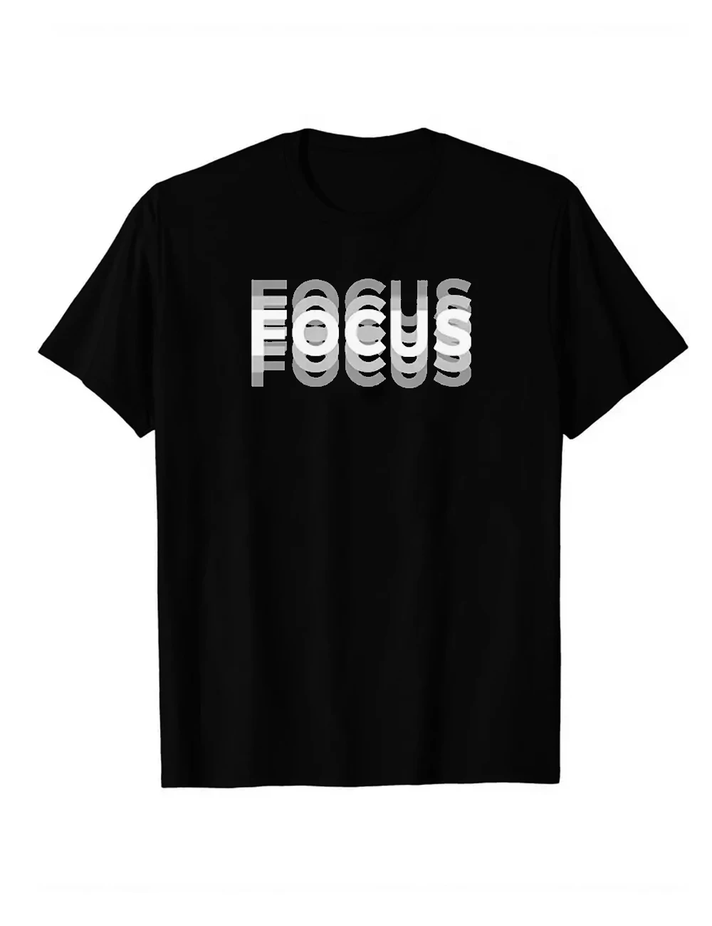 240g Cotton FOCUS Letter Print Men's Crew Neck Short Sleeve Tee Fashion T-Shirt Summer Casual Comfy Breathable Top  As Gifts