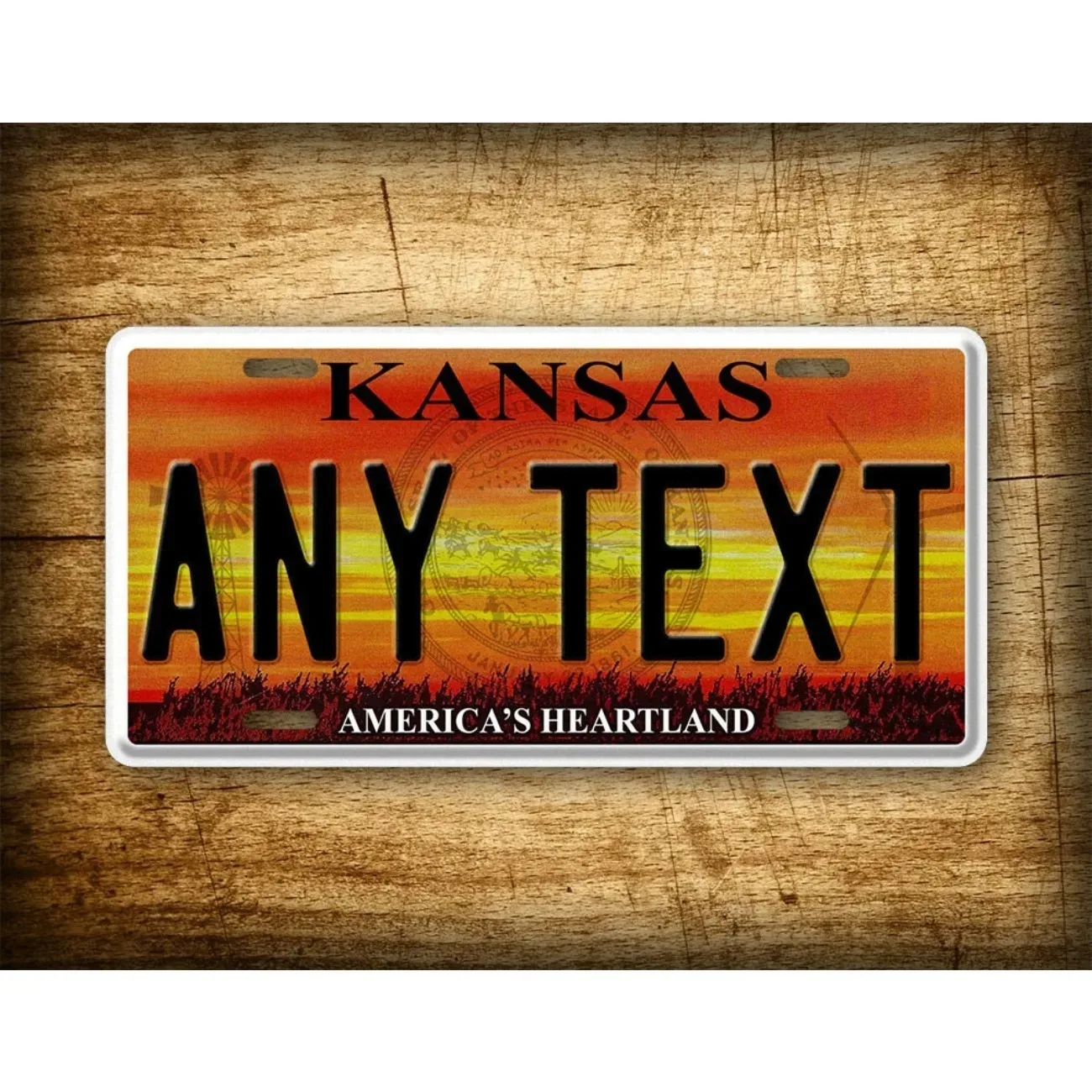 Custom Personalized Kansas America's Heartland Metal Sign Waterproof Dustproof Home Wall Decor