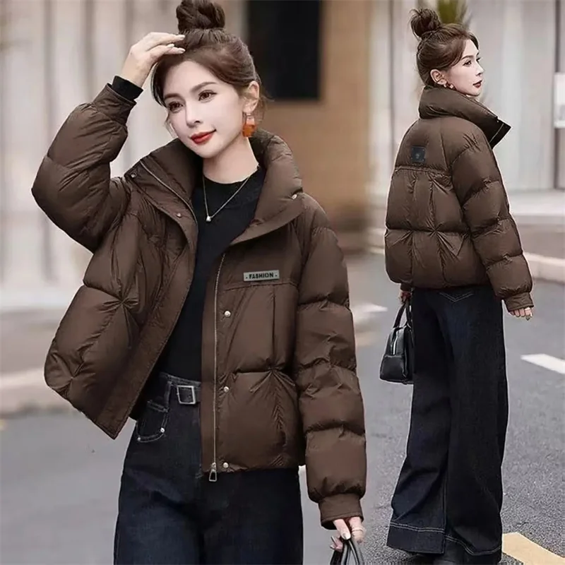 

Women's Jacket New Korean Version Stand Collar Short Cotton-padded Jacket Thickening Warm Parkas Winter Jackets for Women Coat