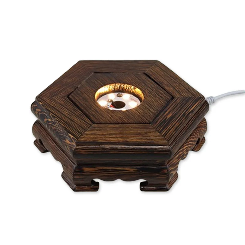 الإبداعية DIY كريستال الكرة أضواء ليلية القيل والقال منصة خشبية الجذر نحت قاعدة مضيئة زجاجة الطقس الملونة واجهة USB