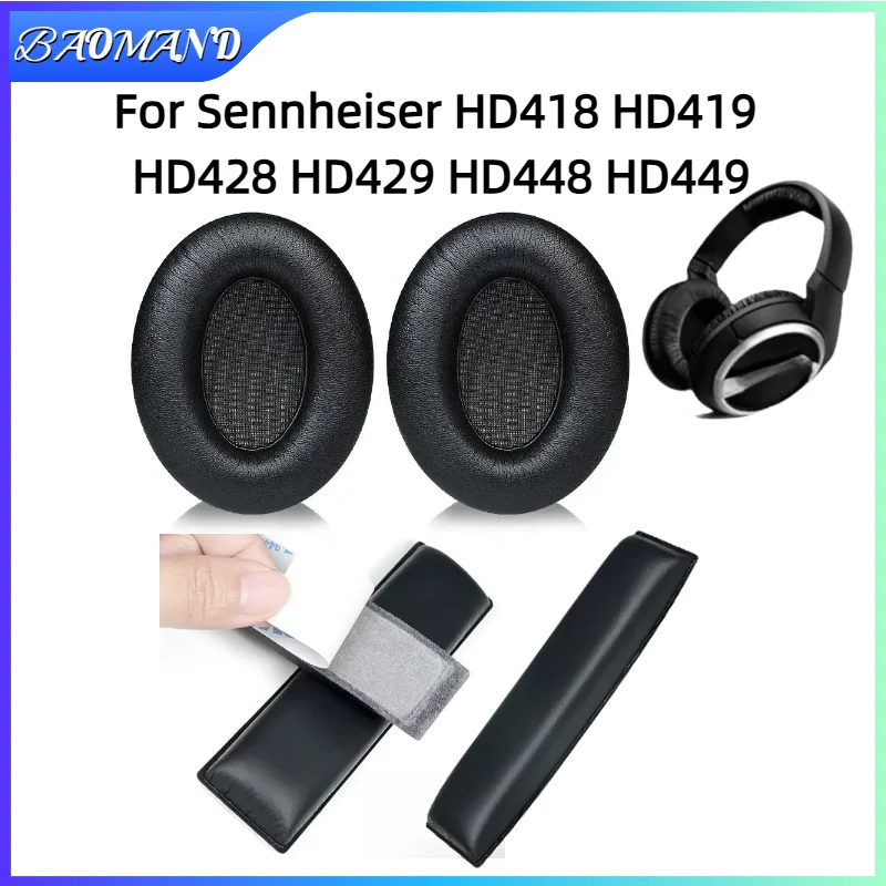 

1 Pair Replacement Foam Ear Pads Pillow Cushion Cover for Sennheiser HD418 HD419 HD428 HD429 HD448 HD449 Headphone Headset