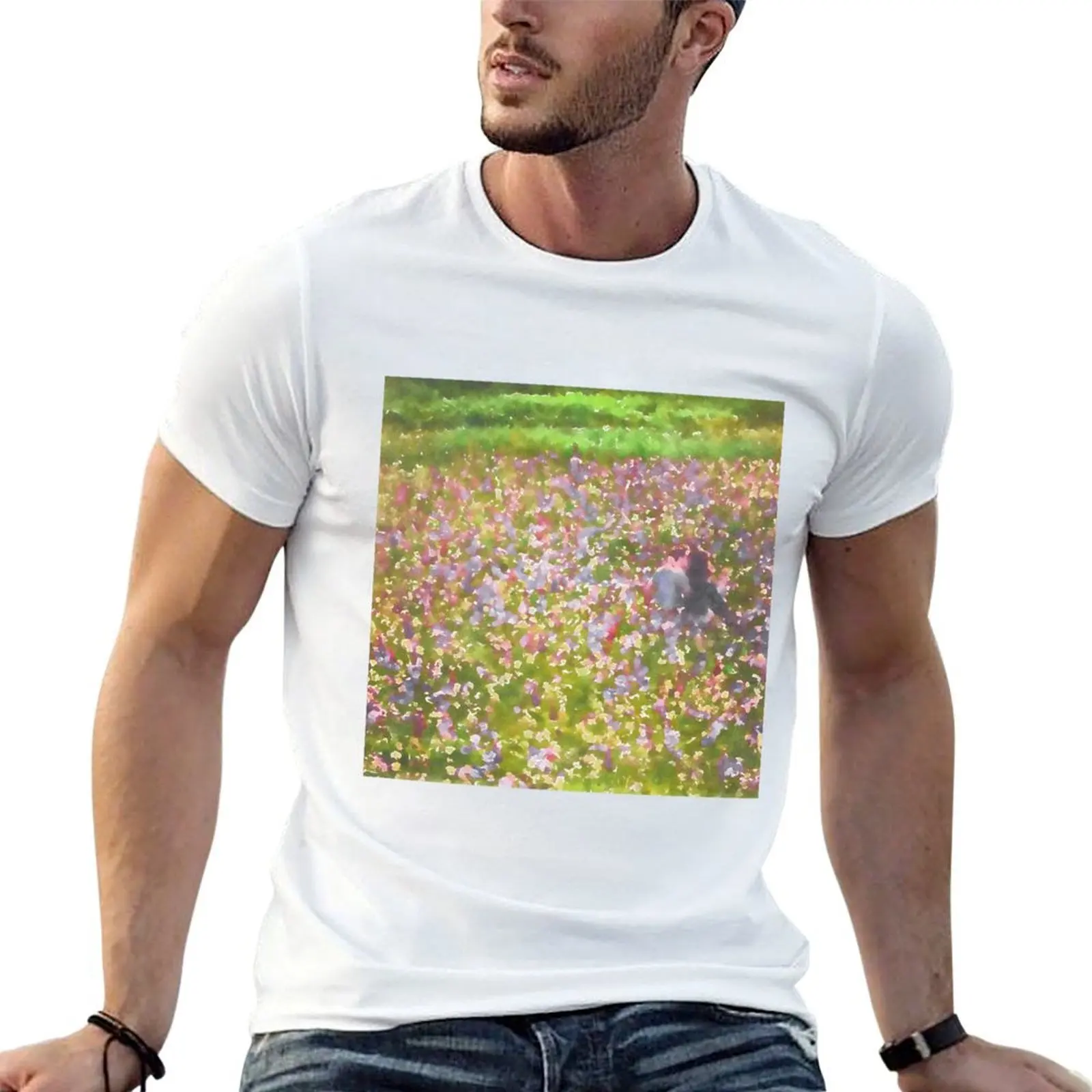 

The Meadow Watercolor T-Shirt man t shirts cotton t shirts for man graphic funny T-Shirt