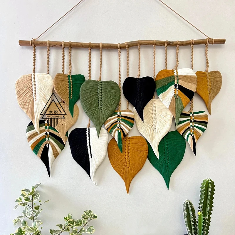 Bohemian wall decoration leaf tapestry, Moroccan style tapestry