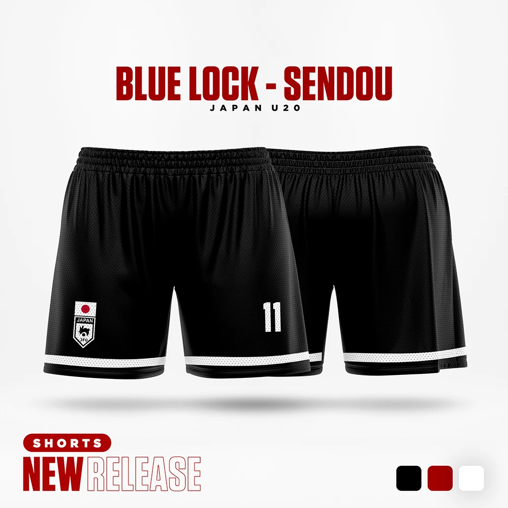 Blue Lock Japan U20 Black Cartoon Anime Jersey Men Shorts Summer 2024 New Fashion Women Short Pants Sport Children Bottom