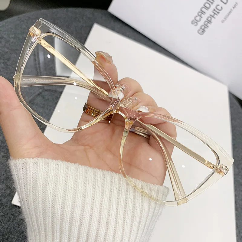 

Fashion Stylish Eyeglass Cat Eye Metal Frames TR90 Female Male Eyewear Optical Plain Glasses No Prescription окуляри жіночі