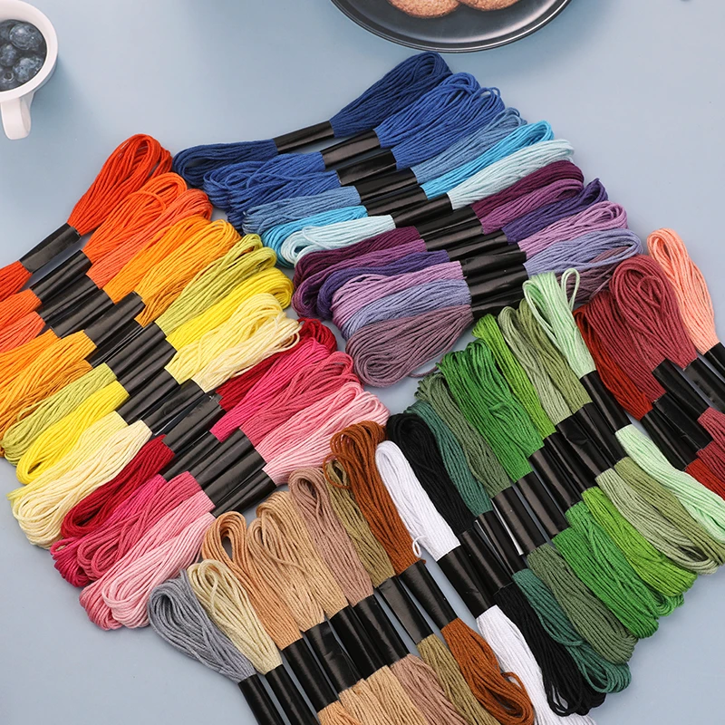 KRABALL 50/100/150/447 Pieces Cross Stitch Thread 8 Meters Per Skein Embroidery Floss Home Sewing Craft Thread DMC Colors