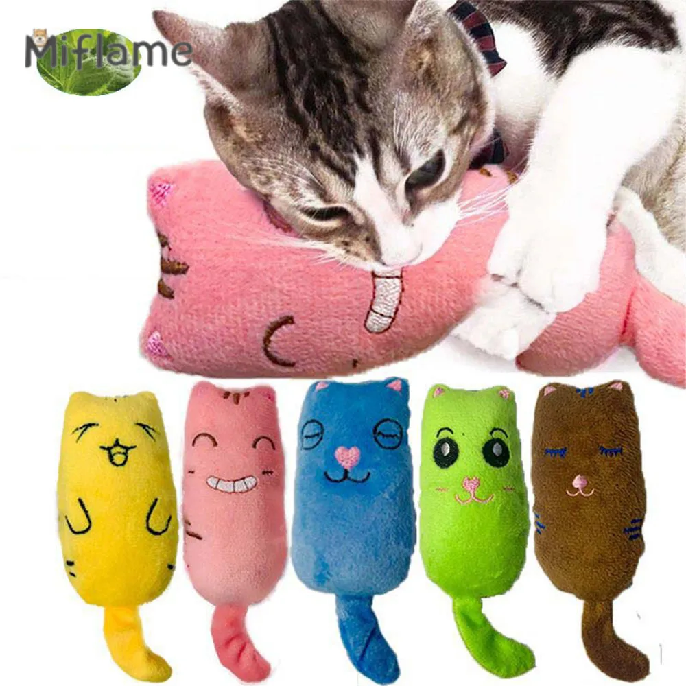 

Miflame Cute Cat Toy Funny Shorthair Cat Plush Thumb Mint Toy Longhair Cat Nibble Toy Stuffed Cotton Pet Toy Bite-Proof Teeth