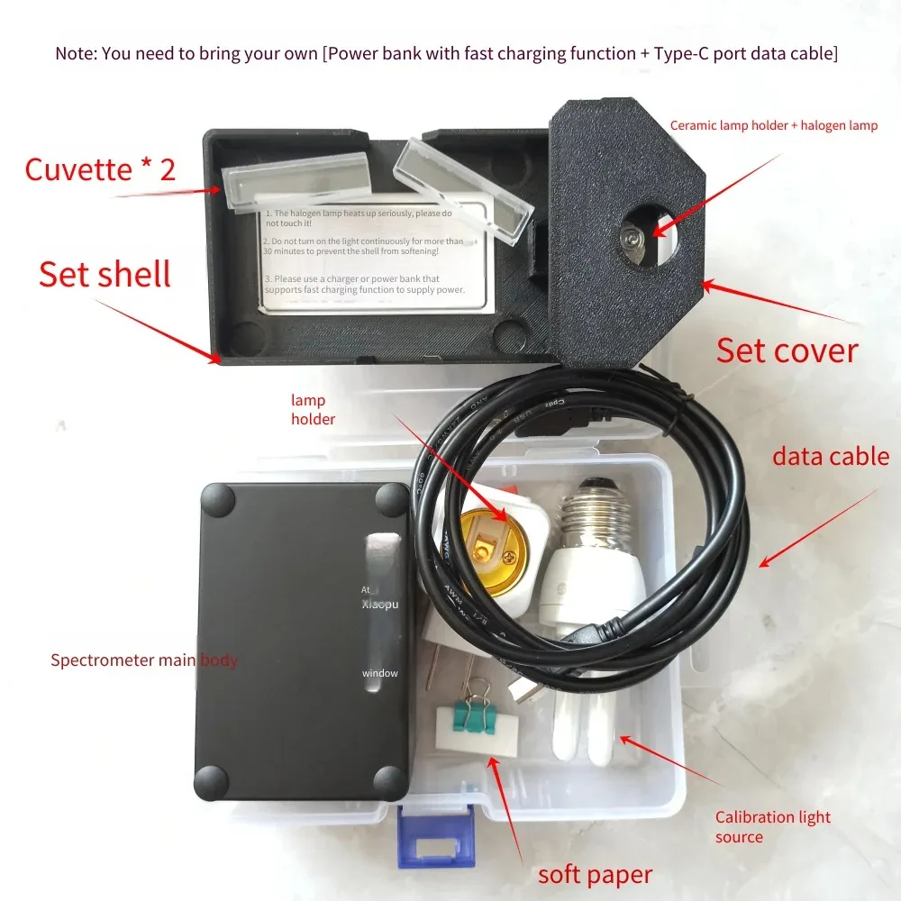 DIY Spectrometer Window Sill Small Garden Spectrometer for Measuring Blue Light, Full Spectrum and Absorption Spectrum