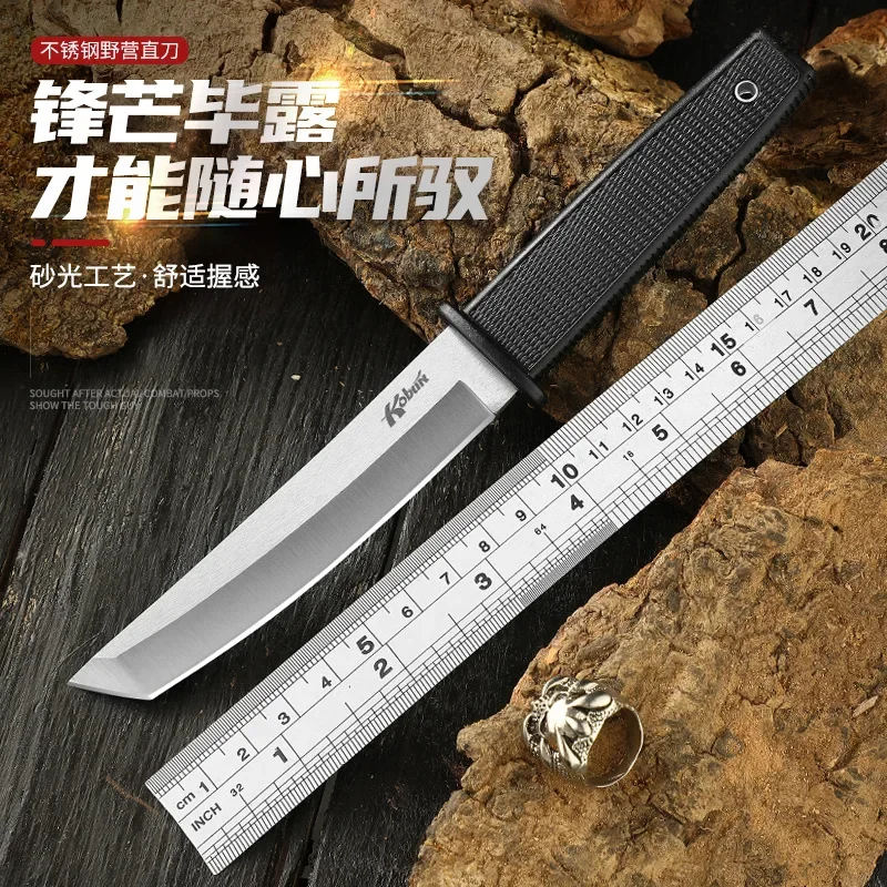 Outdoor knife, small knife, portable camping tactics, portable knife, fruit  outdoor handheld meat knife fixed blade knife